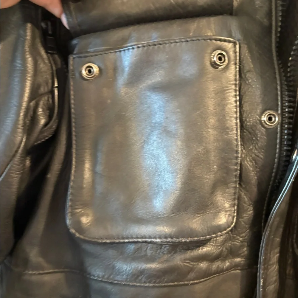 AGV Sport Italian Leather Motorcycle  Black Moto Biker Racer Jacket  XL